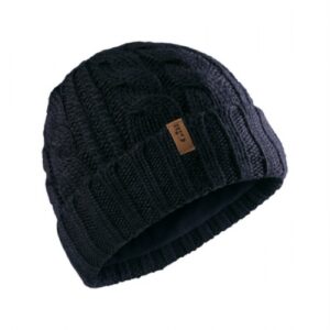 CABLE KNIT BEANIE, NAVY