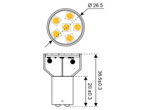 POLTTIMO LED BA15D 10-30V 2W, 3000K