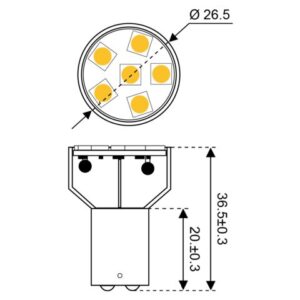 POLTTIMO LED BA15D 10-30V 2W, 3000K