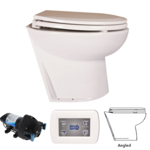 JABSCO WC DELUXE FLUSH 14", VIISTO, PUMPPU, 12V