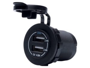 USB SOCKET DOUBLE 3,4A BLACK