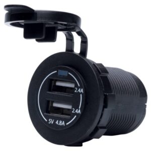 USB SOCKET DOUBLE 3,4A BLACK