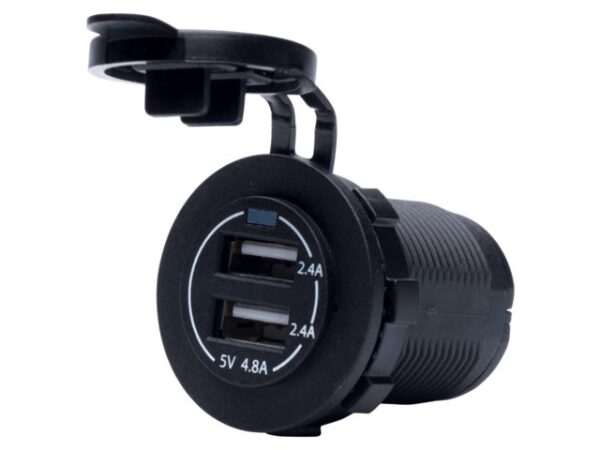 USB SOCKET DOUBLE 3,4A BLACK
