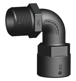 TRUDESIGN KULMALIITIN UROS/NAAARAS 1 1/4' KIERTEILLÄ 90 ASTETTA