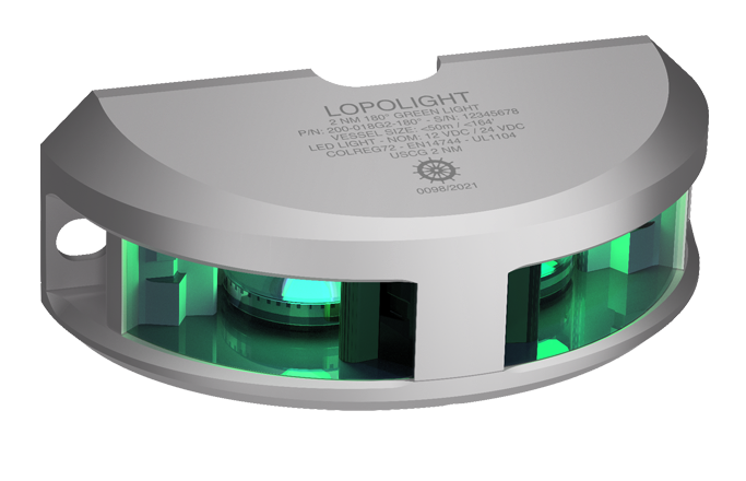 Lopolight 2nm 180° Green, silver anodized