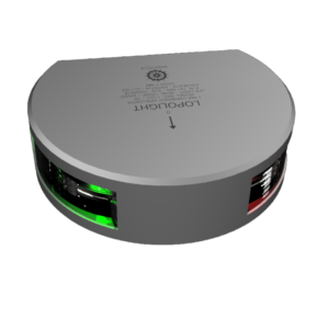 Lopolight 1nm 2x112,5° Red/Green Sidelight, silver, vert mnt