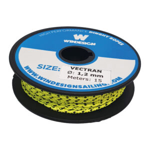 Optiparts minikela Vectran 1,2 mm, 15 m, fluoresoiva keltainen