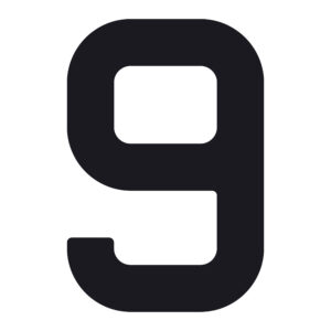 Optiparts purjenumero 23,5 cm, musta, numero 9