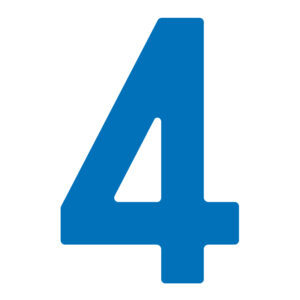Optiparts purjenumero 30,5 cm, sininen, numero 4