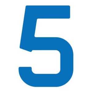Optiparts purjenumero 30,5 cm, sininen, numero 5