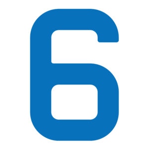 Optiparts purjenumero 30,5 cm, sininen, numero 6