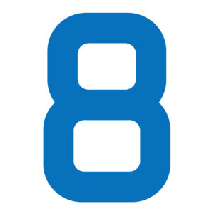 Optiparts purjenumero 30,5 cm, sininen, numero 8