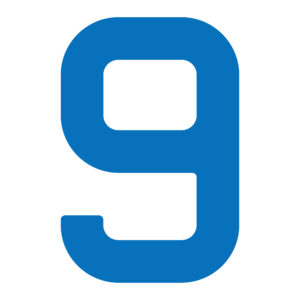 Optiparts purjenumero 30,5 cm, sininen, numero 9
