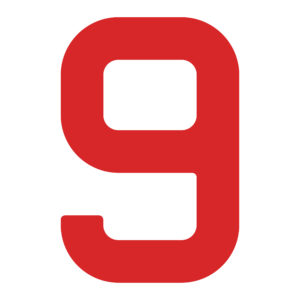 Optiparts purjenumero 30,5 cm, punainen, numero 9