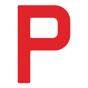 Optiparts purjenumero 30,5 cm, punainen, kirjain P